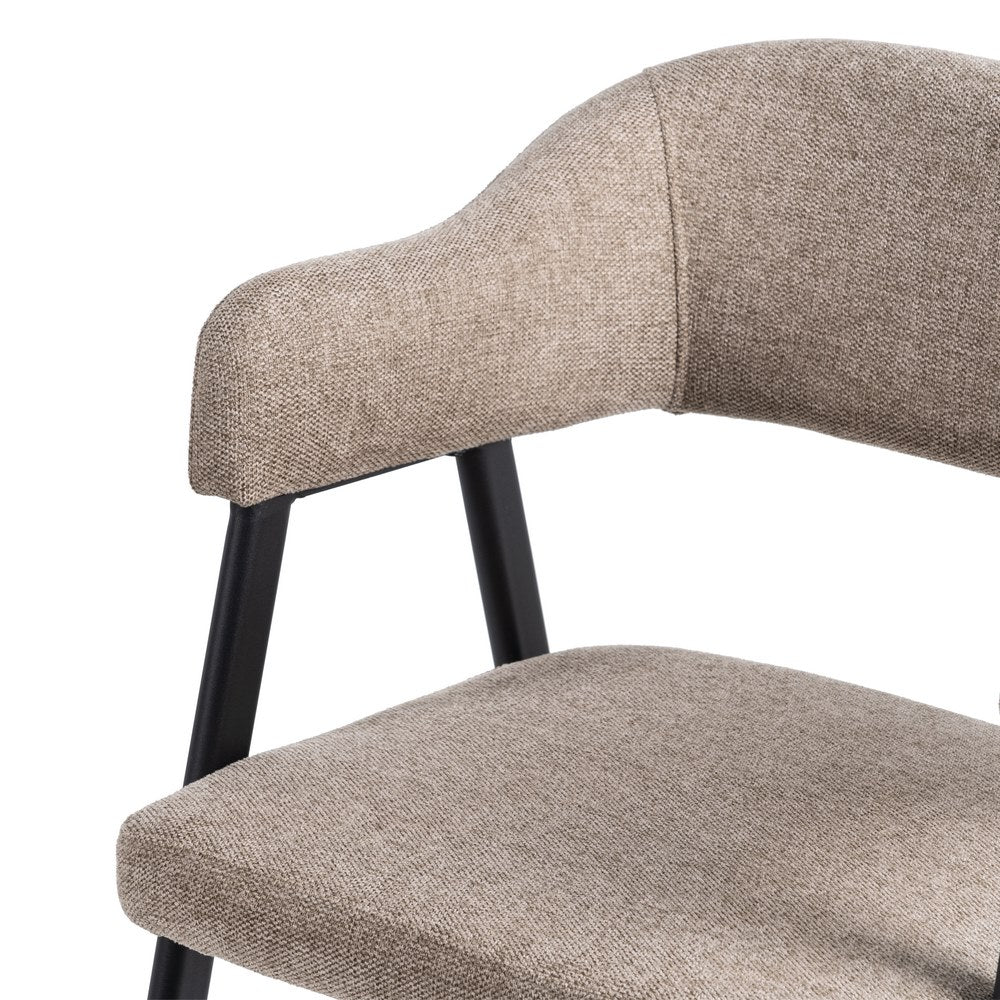 TAUPE FABRIC-METAL DINING CHAIR 56 X 60 X 81 CM