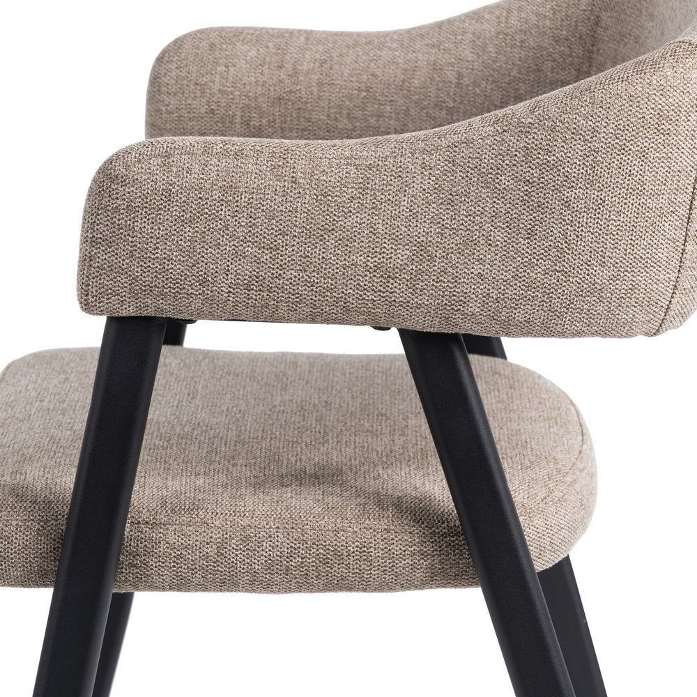 TAUPE FABRIC-METAL DINING CHAIR 56 X 60 X 81 CM