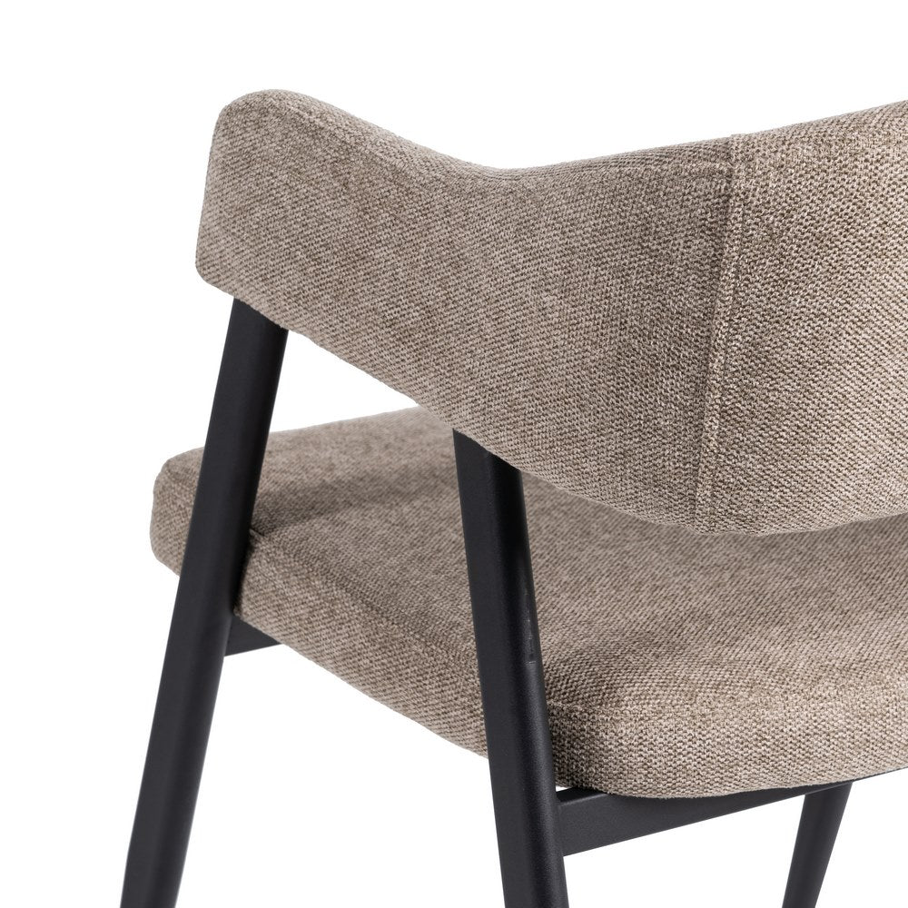 TAUPE FABRIC-METAL DINING CHAIR 56 X 60 X 81 CM