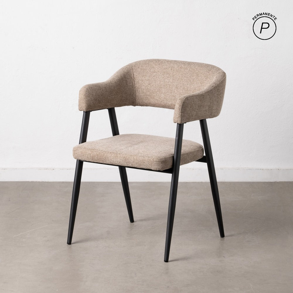 SILLA TAUPE TEJIDO-METAL SALÓN 56 X 60 X 81 CM
