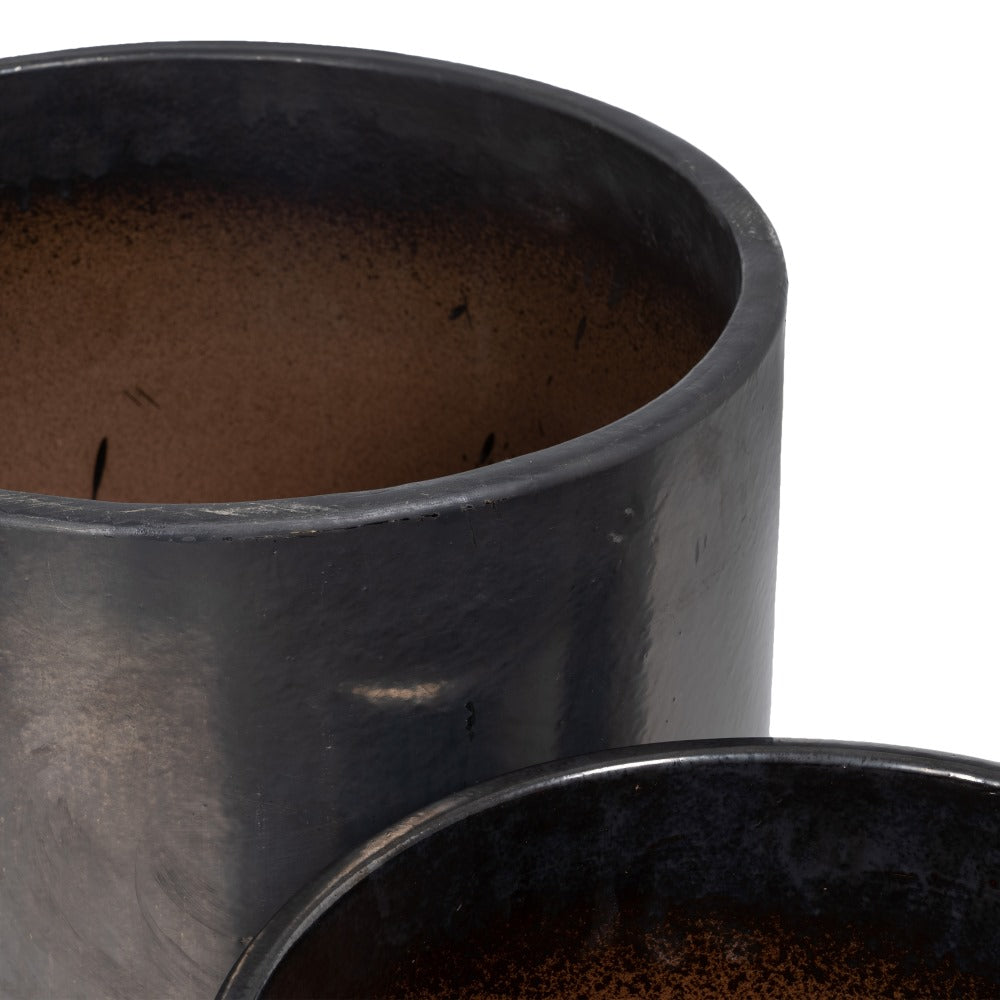 S/5 VASES BLACK CERAMIC DECORATION 56 X 56 X 70 CM