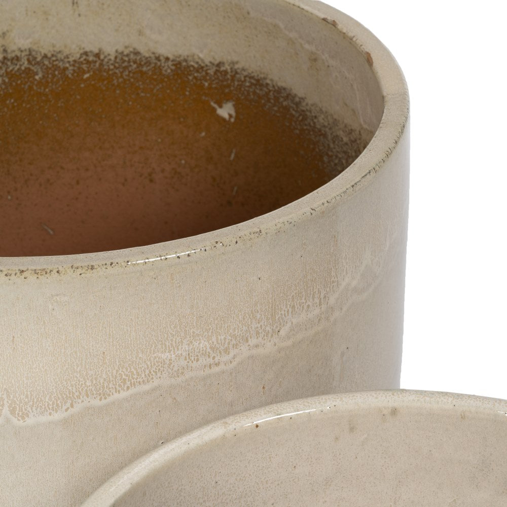 S/5 JARRONES CREMA CERÁMICA DECORACIÓN 56 X 56 X 70 CM