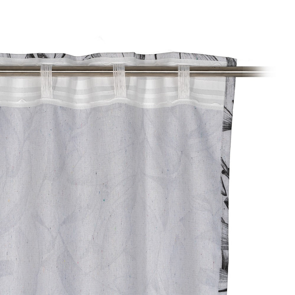 COTTON / POLYESTER LEAF CURTAIN 140 X 260 CM