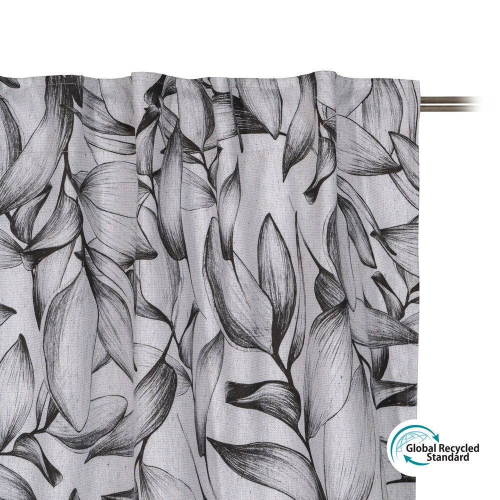 CORTINA HOJAS ALGOD�N / POLI�STER 140 X 260 CM
