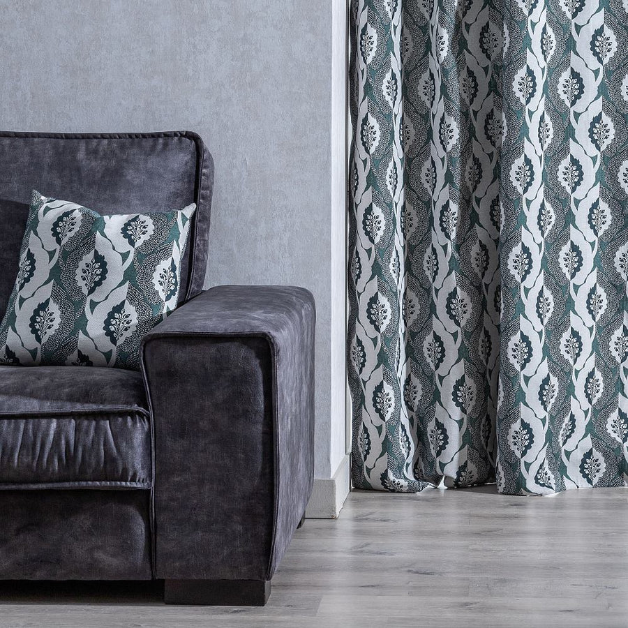 PRINTED JADE COTTON / POLYESTER CUSHION 45 X 45 CM