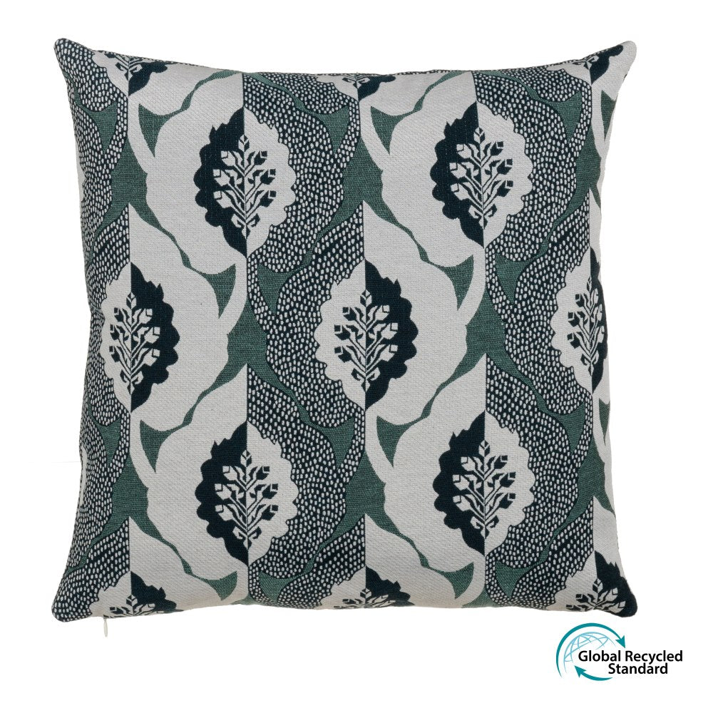 PRINTED JADE COTTON / POLYESTER CUSHION 45 X 45 CM