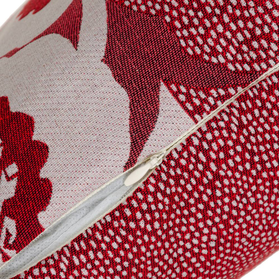 RED PRINTED CUSHION COTTON / POLYESTER 45 X 45 CM
