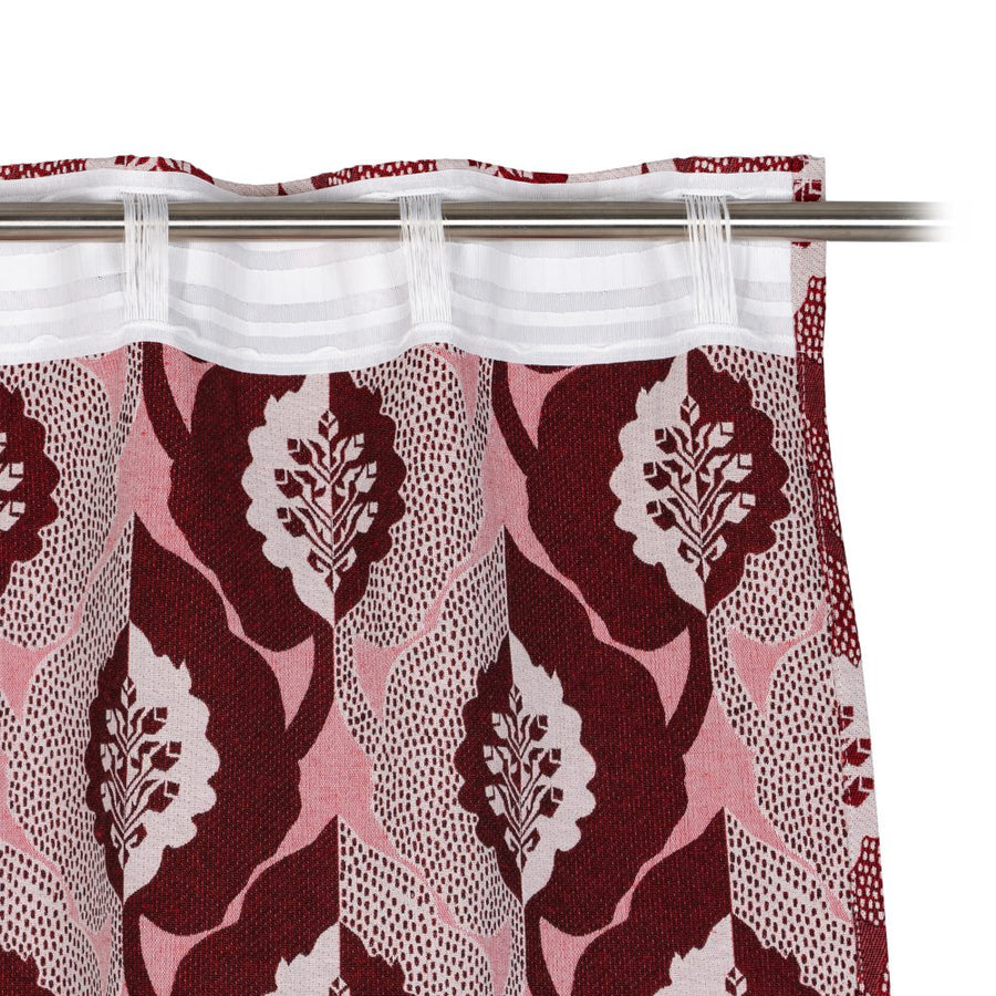 CORTINA ESTAMPADO ROJO 140 X 260 CM
