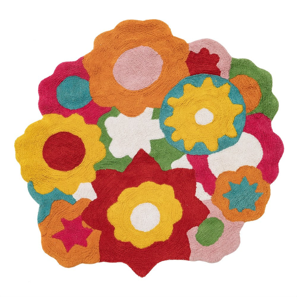 ALFOMBRA FLORES ALGOD�N INFANTIL 100 CM