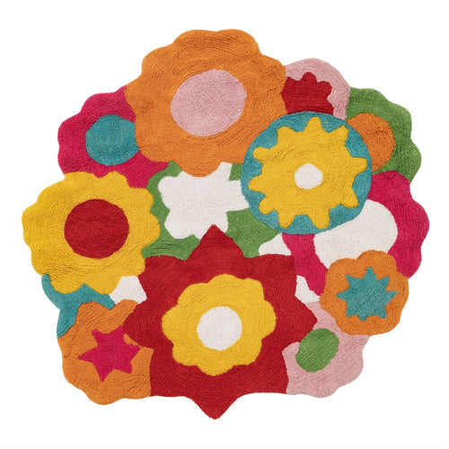 ALFOMBRA FLORES ALGOD�N INFANTIL 100 CM