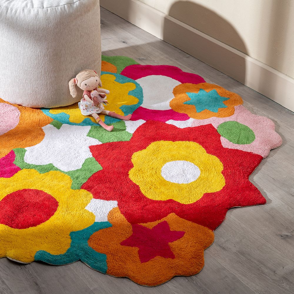 CHILDREN'S COTTON FLOWER RUG 150 CM
