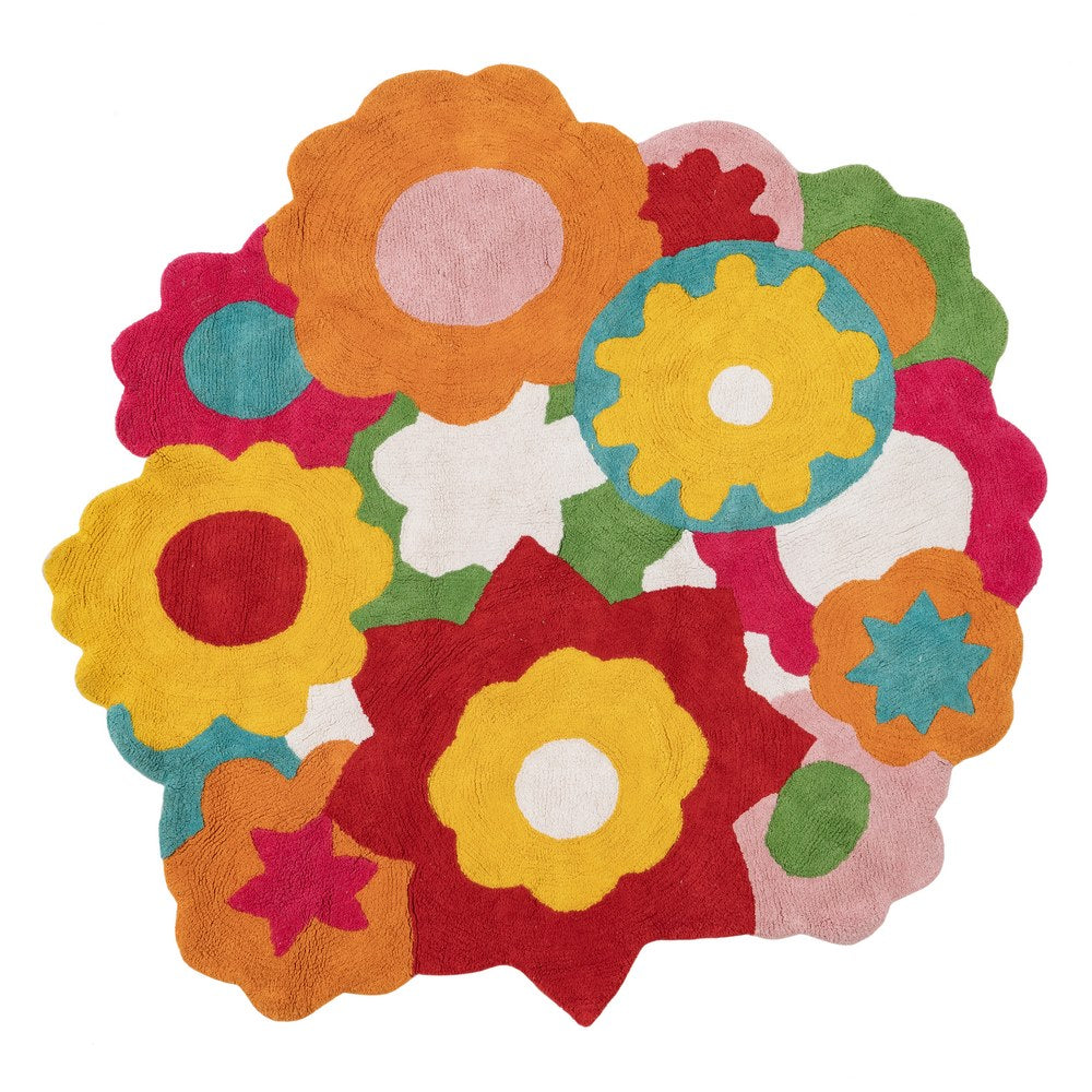 ALFOMBRA FLORES ALGOD�N INFANTIL 150 CM