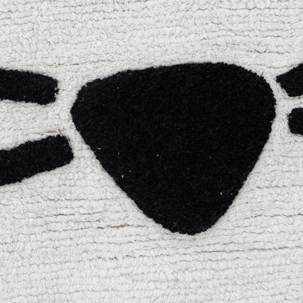 BLACK & WHITE CAT RUG 100% COTTON 100 CM