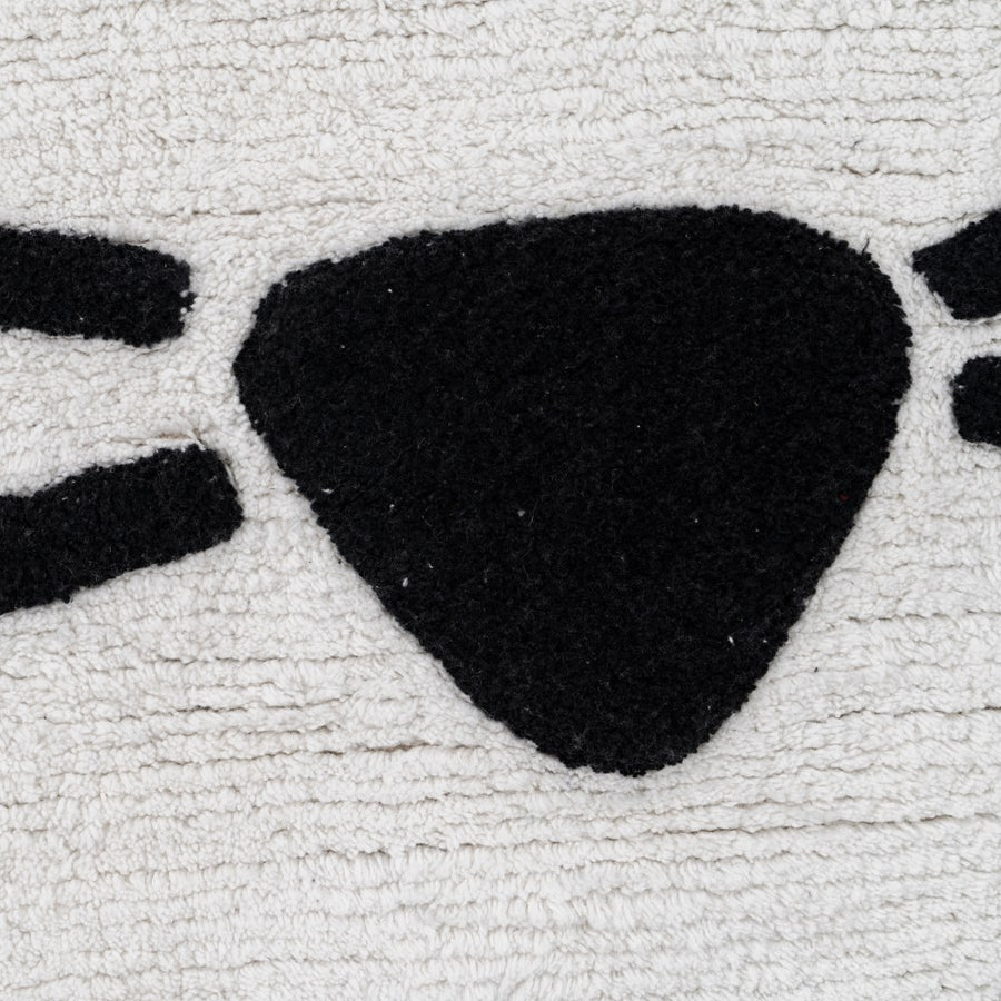 ALFOMBRA GATO BLANCO-NEGRO ALGODÓN 100 CM
