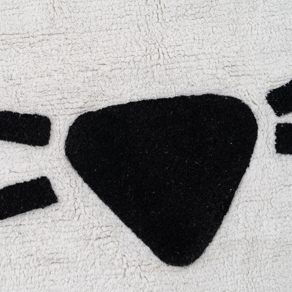 ALFOMBRA GATO BLANCO-NEGRO ALGOD�N 150 CM
