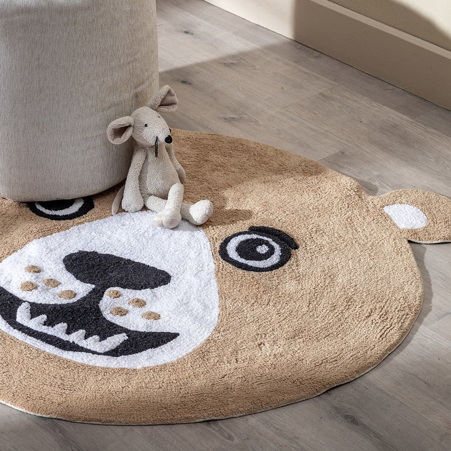 ALFOMBRA OSO MARRÓN ALGODÓN INFANTIL 100 CM