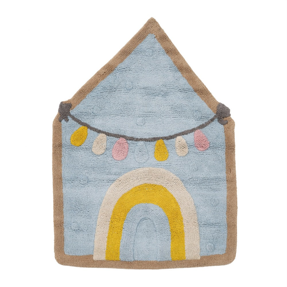 ALFOMBRA CIRCO AZUL ALGOD�N INFANTIL 100 X 74 CM