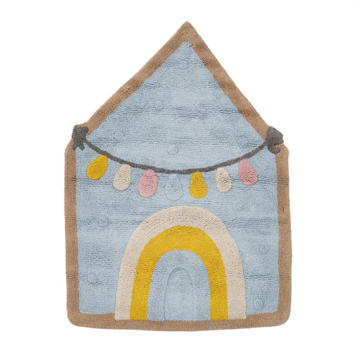 ALFOMBRA CIRCO AZUL ALGOD�N INFANTIL 100 X 74 CM