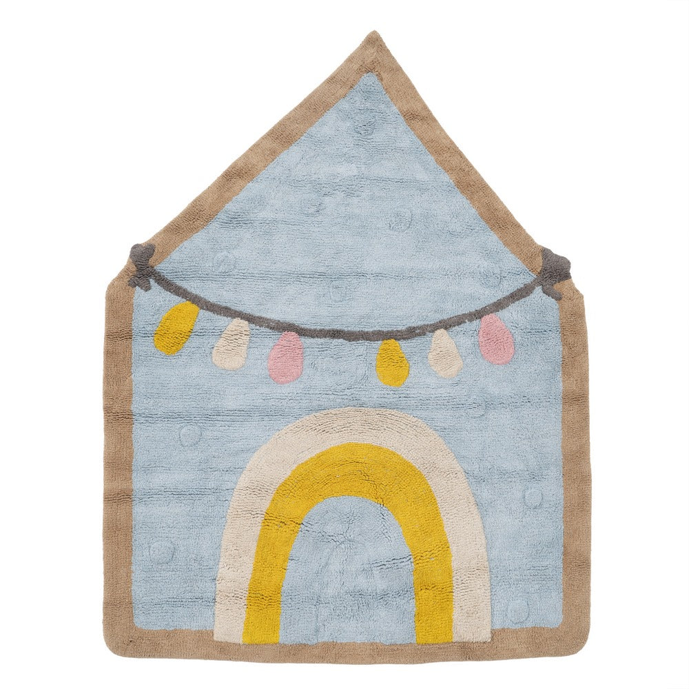 ALFOMBRA CIRCO AZUL ALGOD�N INFANTIL 150 X 110 CM
