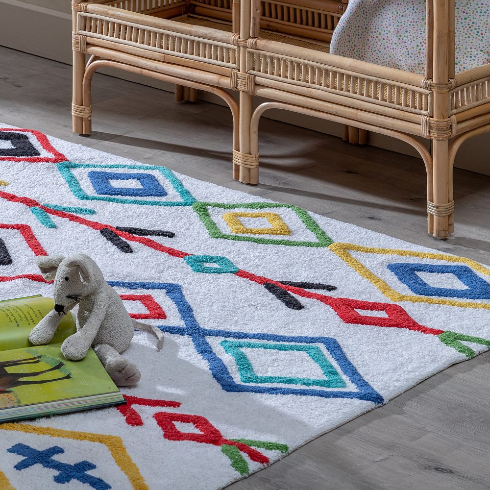 ALFOMBRA ÉTNICO ALGODÓN INFANTIL 175 X 90 CM