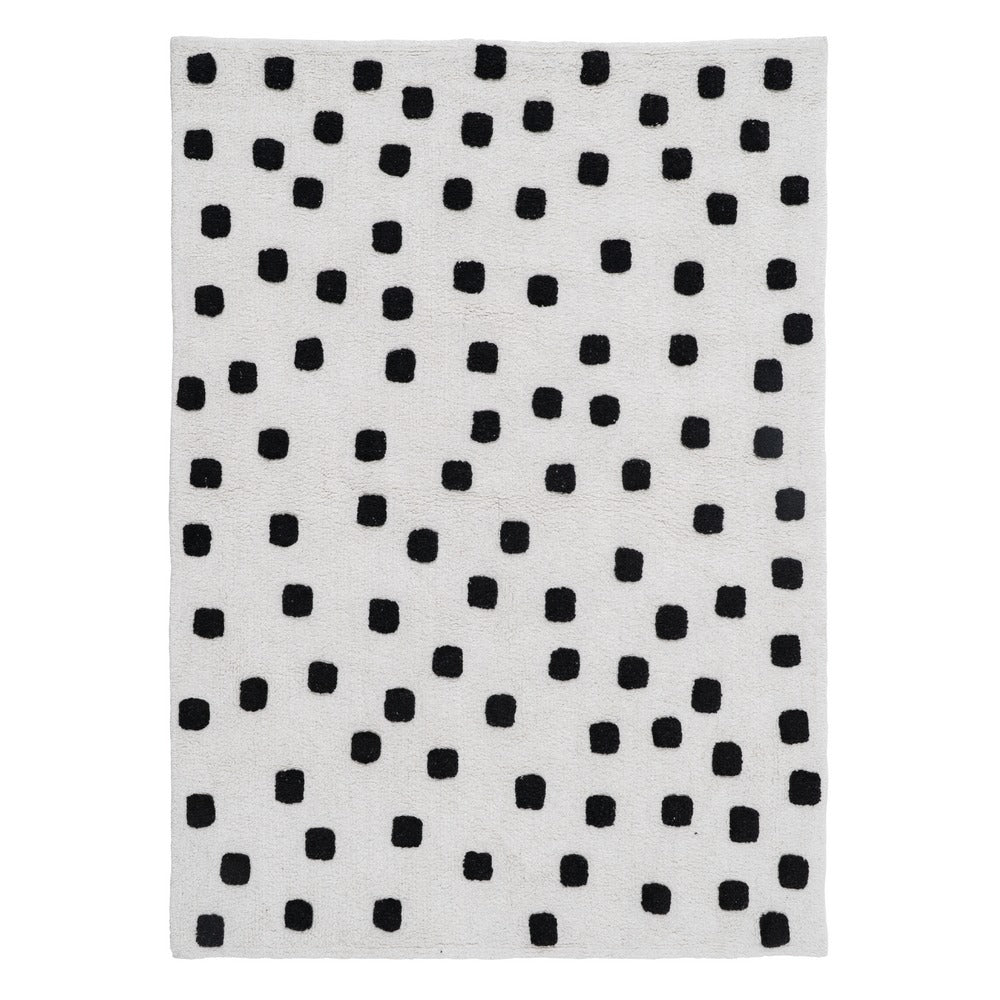 ALFOMBRA CAROL BLANCO-NEGRO ALGOD�N 160 X 120 CM