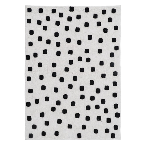 ALFOMBRA CAROL BLANCO-NEGRO ALGOD�N 160 X 120 CM