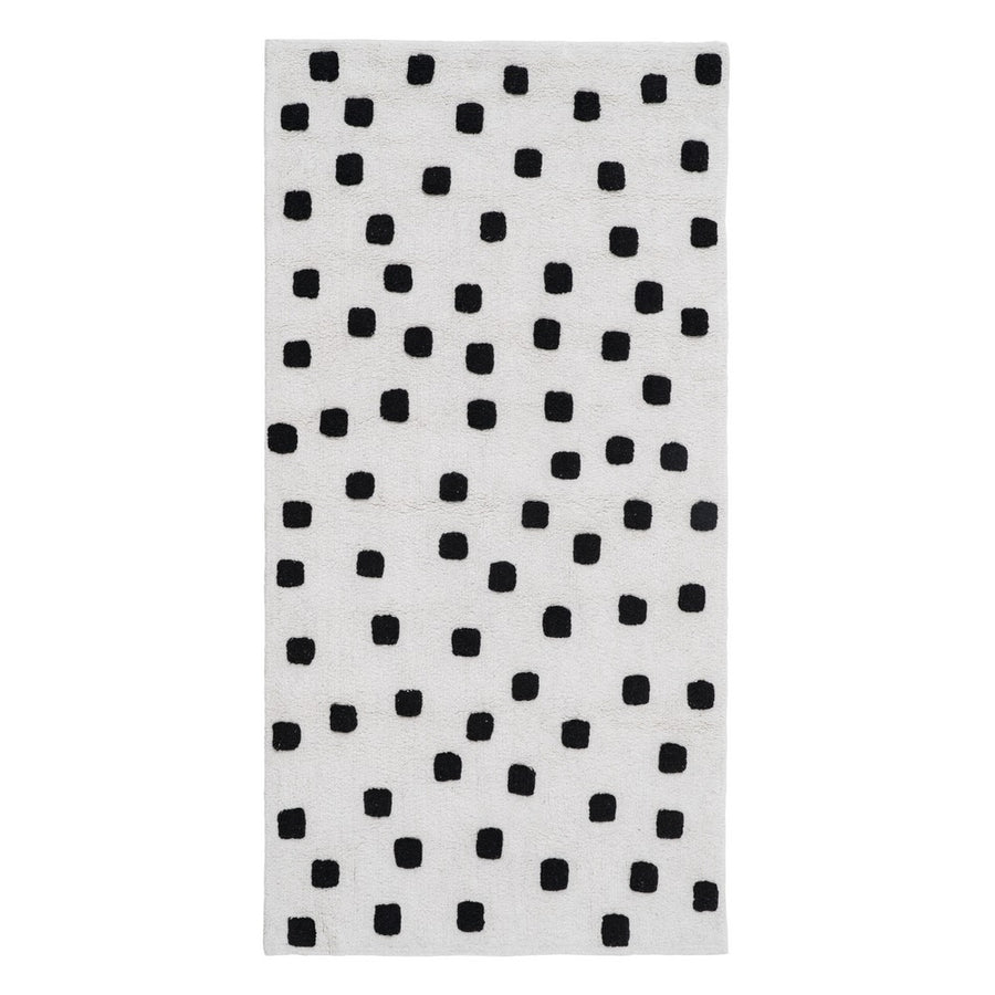 ALFOMBRA CAROL BLANCO-NEGRO ALGODÓN 175 X 90 CM