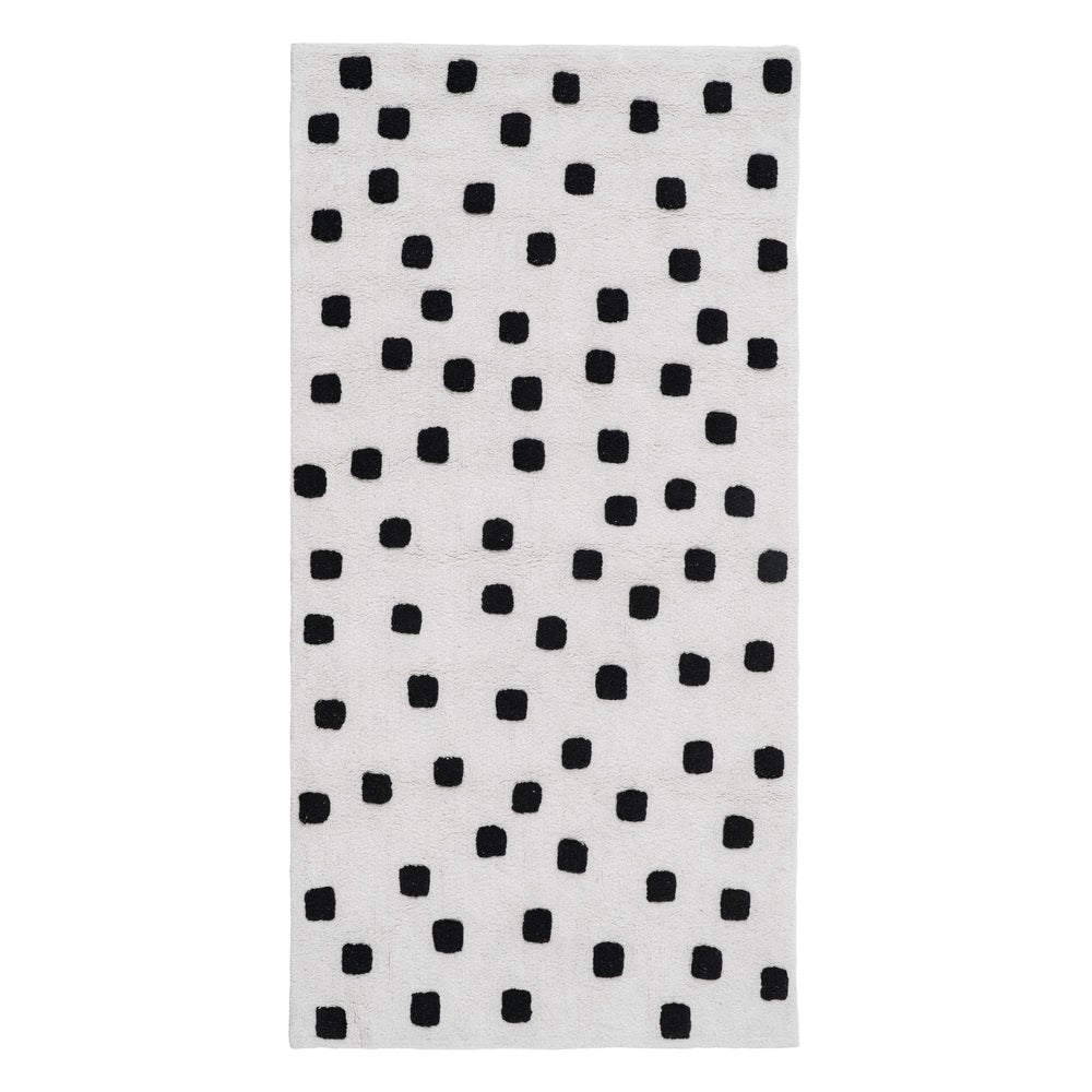 ALFOMBRA CAROL BLANCO-NEGRO ALGODÓN 175 X 90 CM