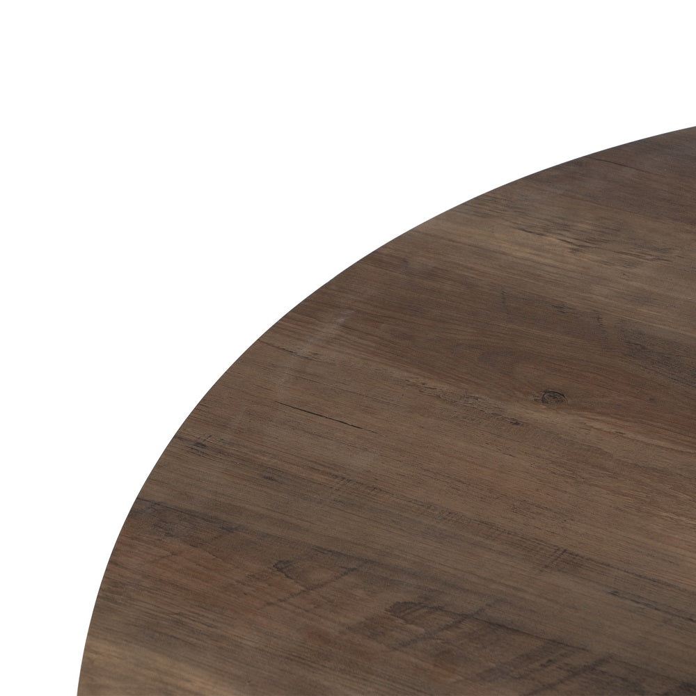 MESA COMEDOR MARR�N-NEGRO DM-METAL SAL�N 120 X 120 X 75 CM