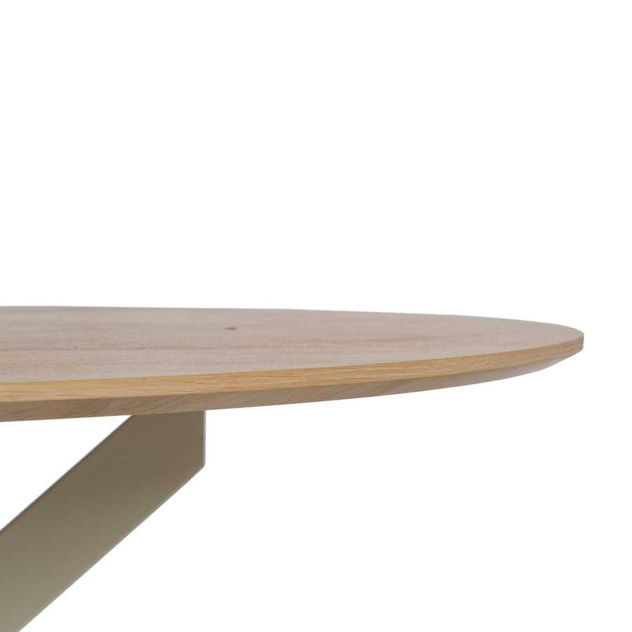 MESA COMEDOR NATURAL-CREMA DM-METAL 120 X 120 X 75 CM