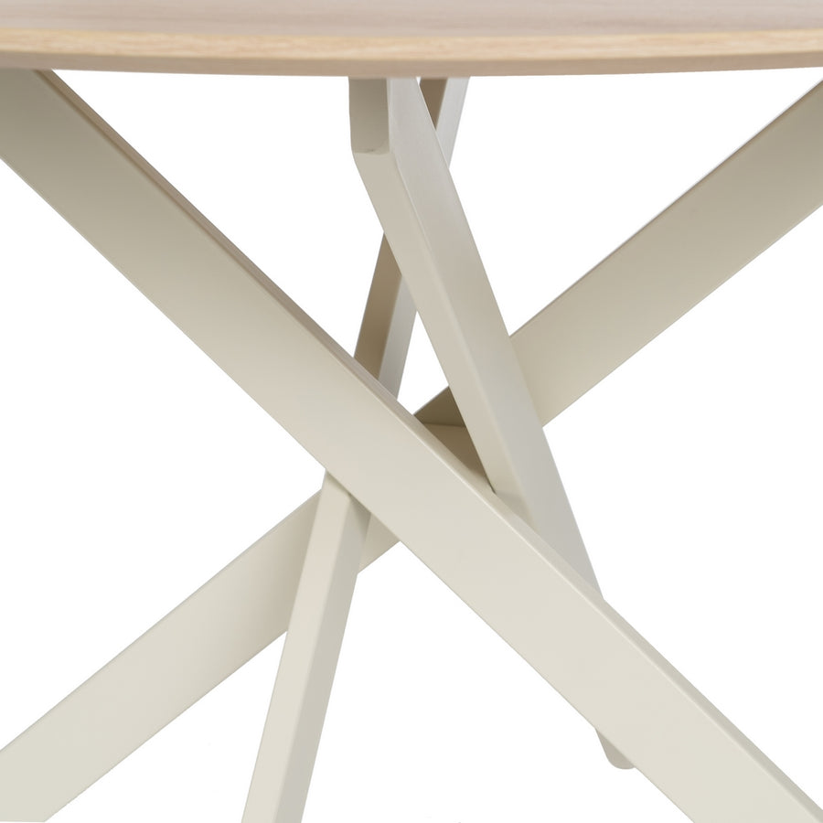 MESA COMEDOR NATURAL-CREMA DM-METAL 120 X 120 X 75 CM