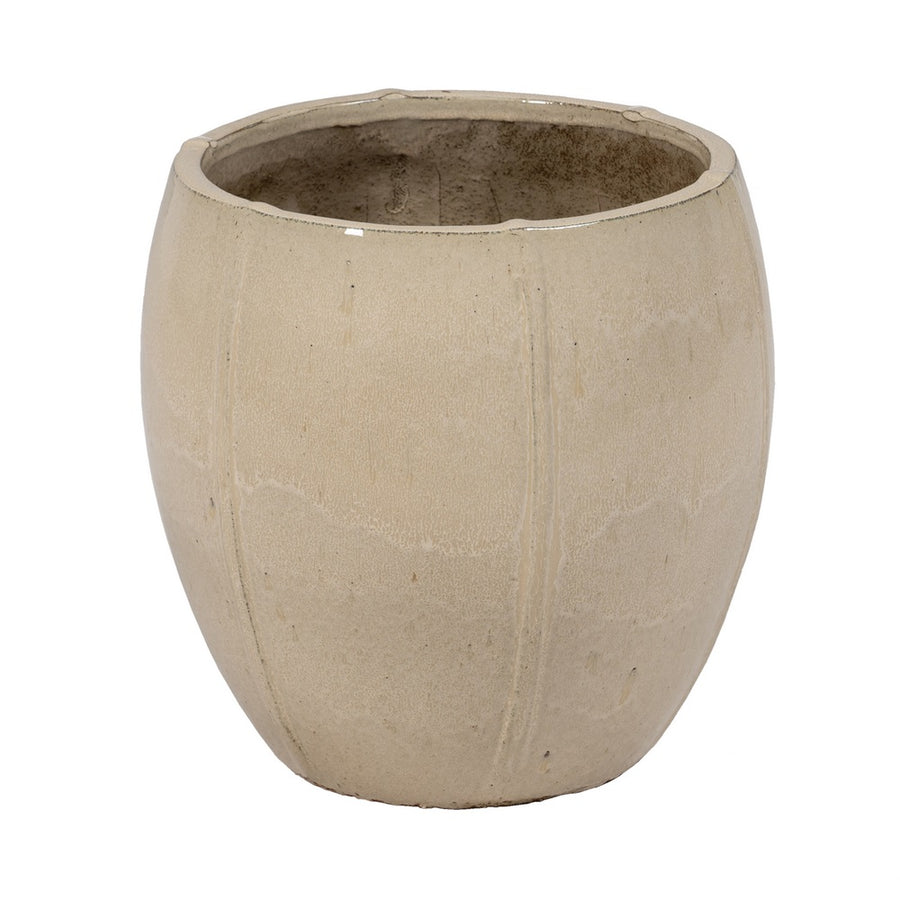S/2 CREAM CERAMIC PLANTERS DECORATION 55 X 55 X 55 CM
