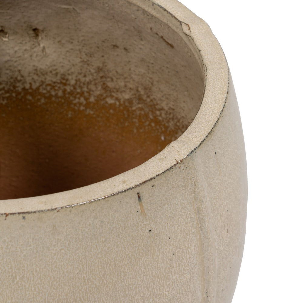 S/2 CREAM CERAMIC PLANTERS DECORATION 55 X 55 X 55 CM