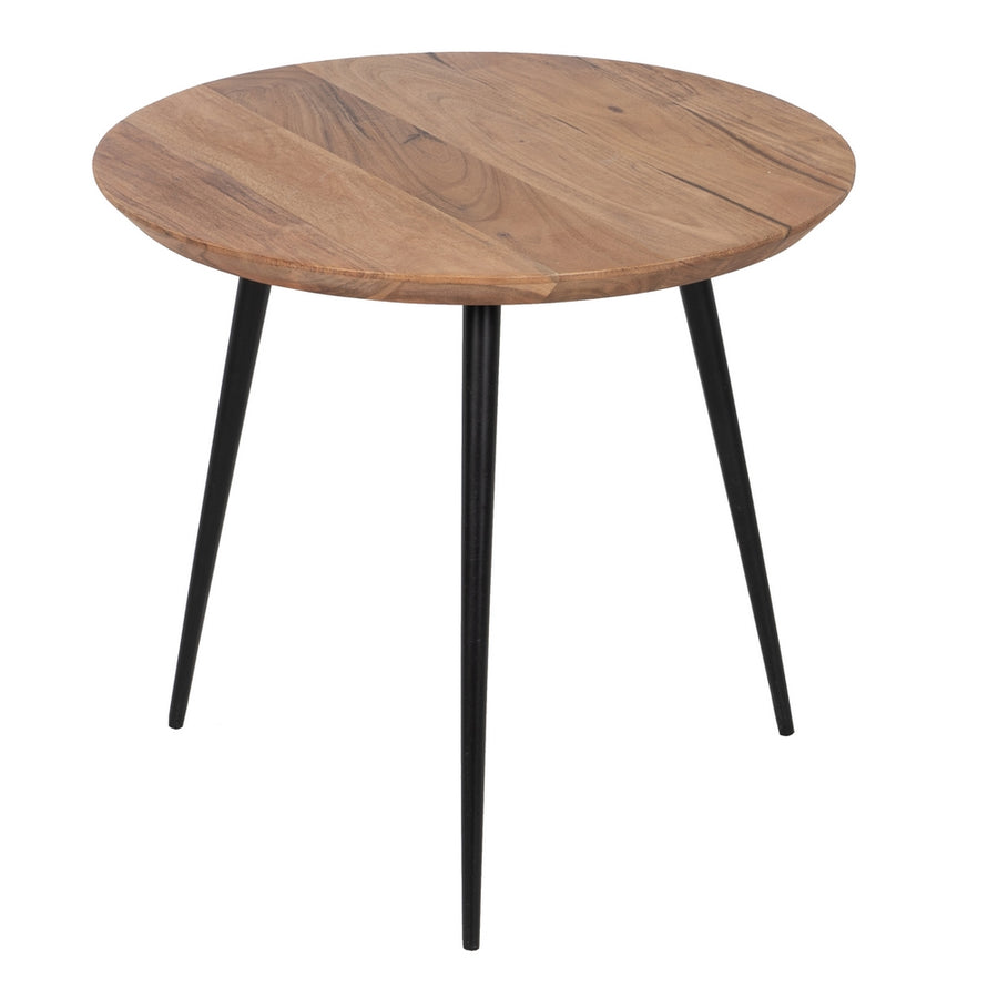 S/2 MESA CENTRO NATURAL MADERA-METAL 70 X 70 X 40 CM