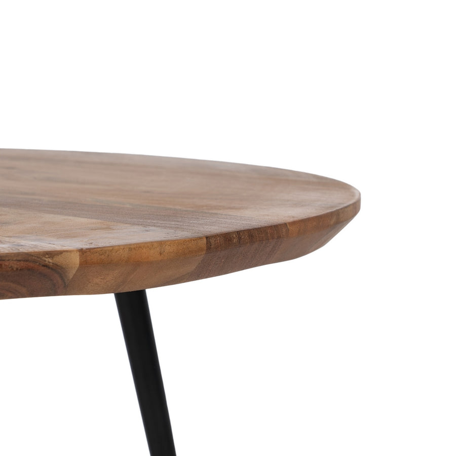 S/2 MESA CENTRO NATURAL MADERA-METAL 70 X 70 X 40 CM