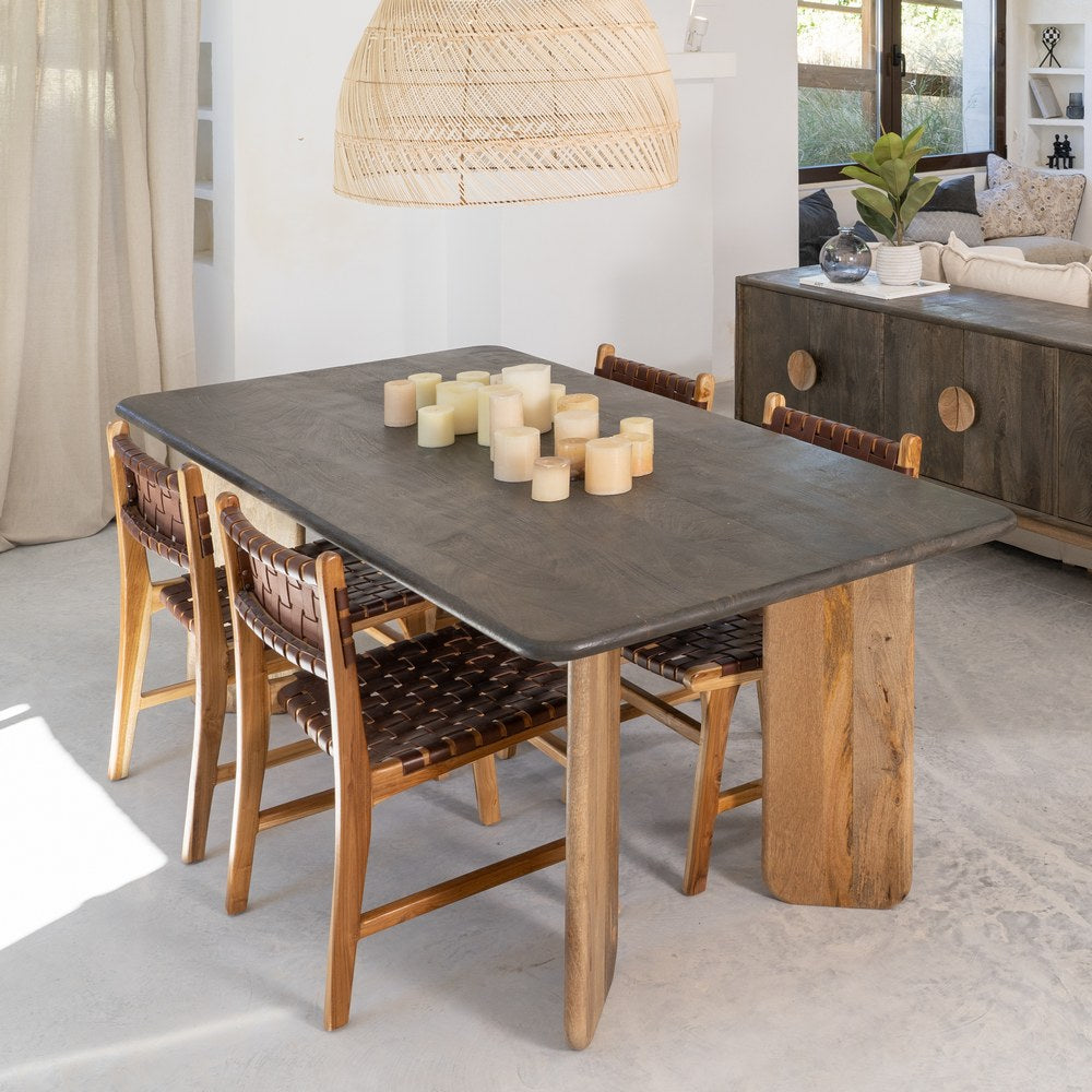 NATURAL-BROWN DINING TABLE 200 X 100 X 76 CM