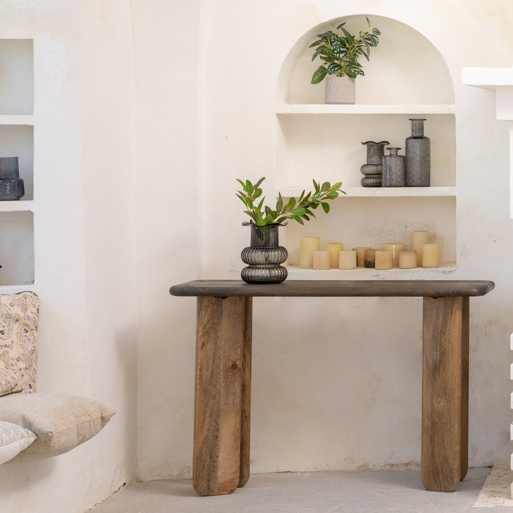 CONSOLA NATURAL-MARRÓN MADERA DE MANGO 115 X 35 X 76 CM