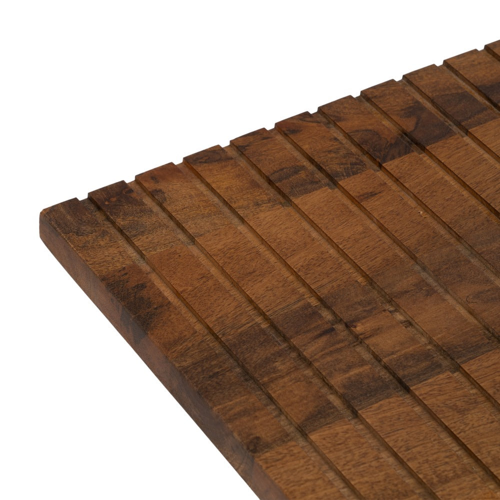 MESA CENTRO MARR�N-NEGRO MADERA-HIERRO 110 X 60 X 40 CM