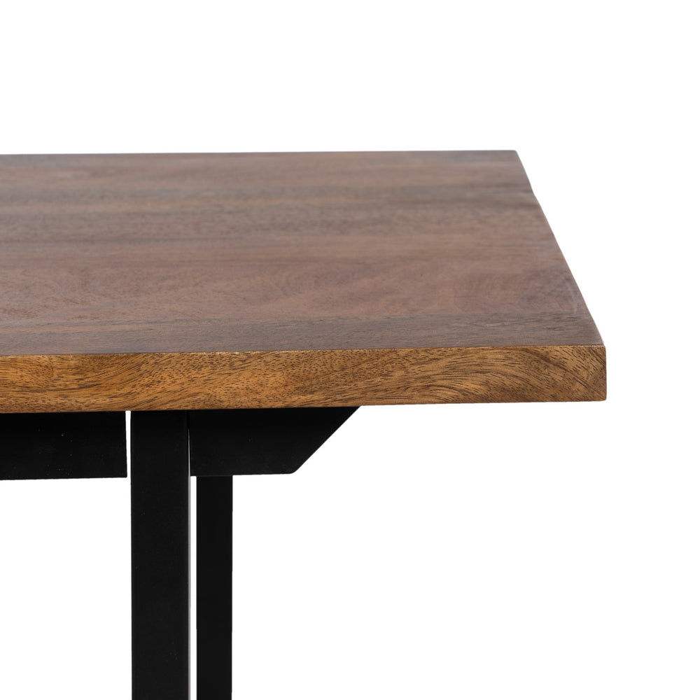 MESA CENTRO MARR�N-NEGRO MADERA-HIERRO 110 X 60 X 40 CM