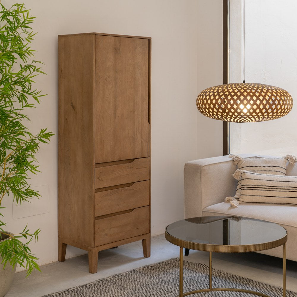 MUEBLE AUXILIAR NATURAL MADERA DE MANGO 60 X 44 X 180 CM