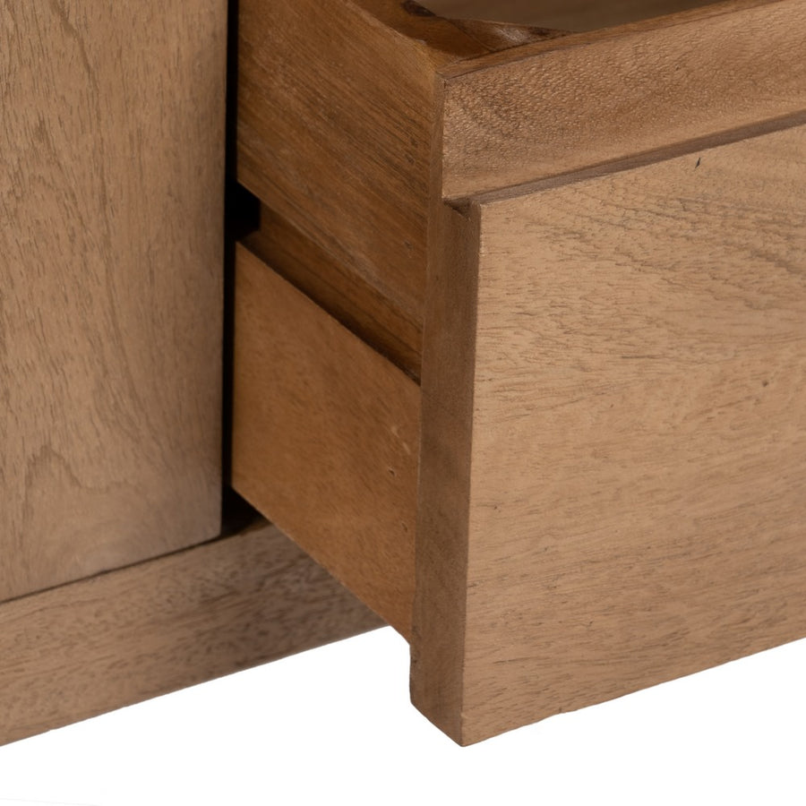 NATURAL MANGO WOOD TV CABINET LIVING ROOM 150 X 40 X 60 CM