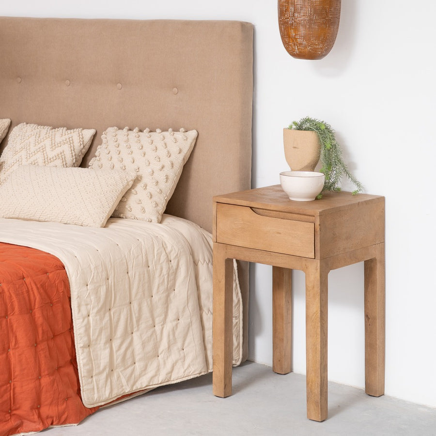 MESITA NATURAL MADERA DE MANGO 40 X 40 X 65 CM