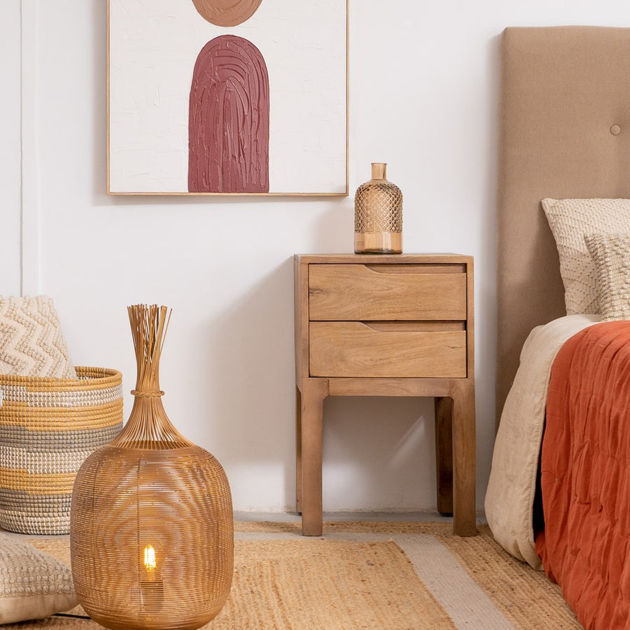 MESITA NATURAL MADERA DE MANGO 40 X 40 X 65 CM