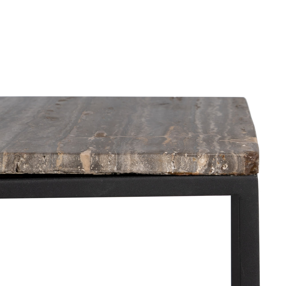 CONSOLA MARRÓN HIERRO / MÁRMOL ENTRADA 102 X 36 X 85 CM