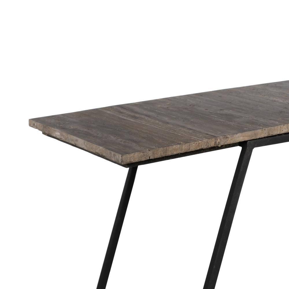 CONSOLA MARRÓN HIERRO / MÁRMOL ENTRADA 102 X 36 X 85 CM