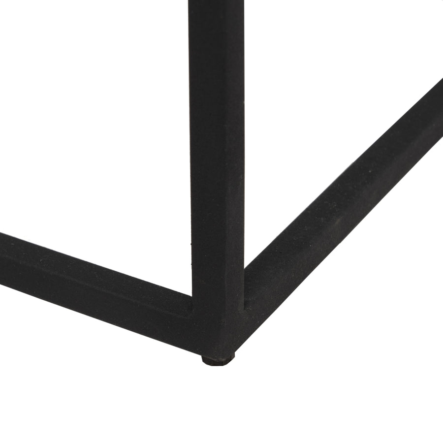 CONSOLA MARRÓN HIERRO / MÁRMOL ENTRADA 102 X 36 X 85 CM