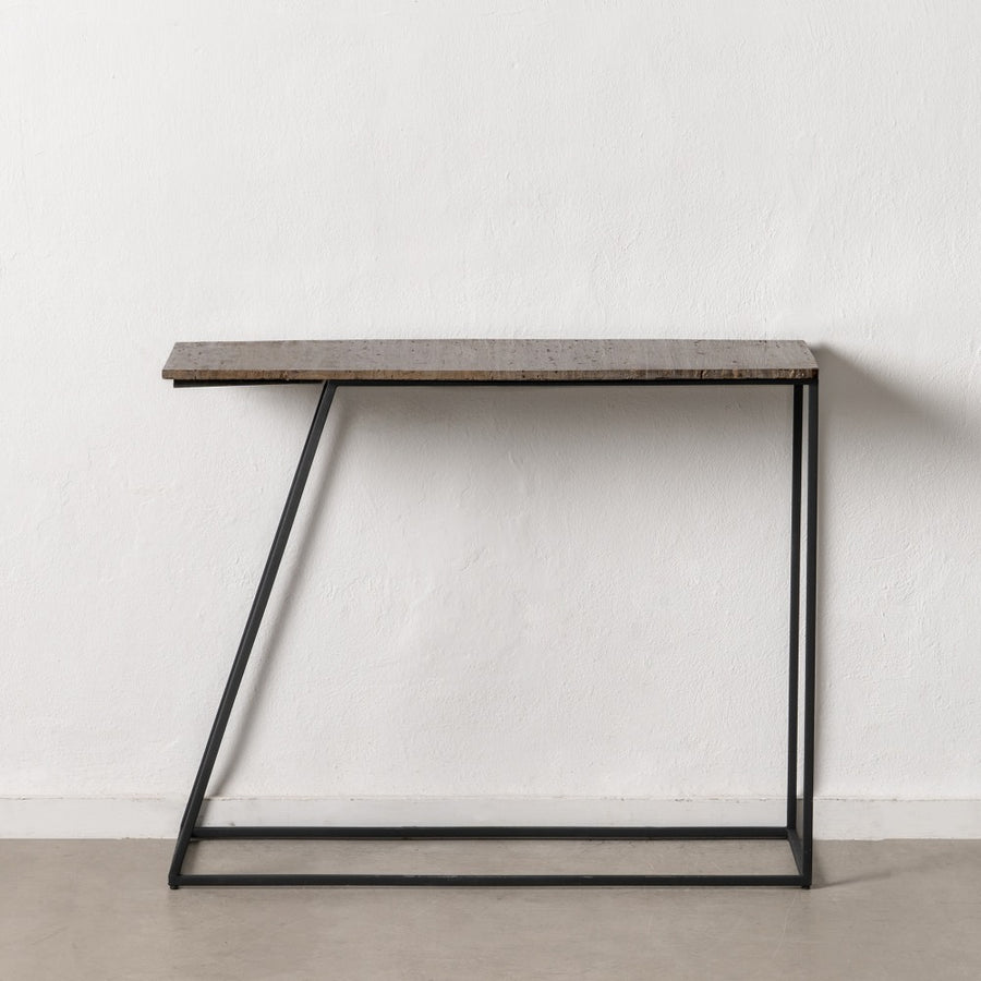 CONSOLA MARRÓN HIERRO / MÁRMOL ENTRADA 102 X 36 X 85 CM