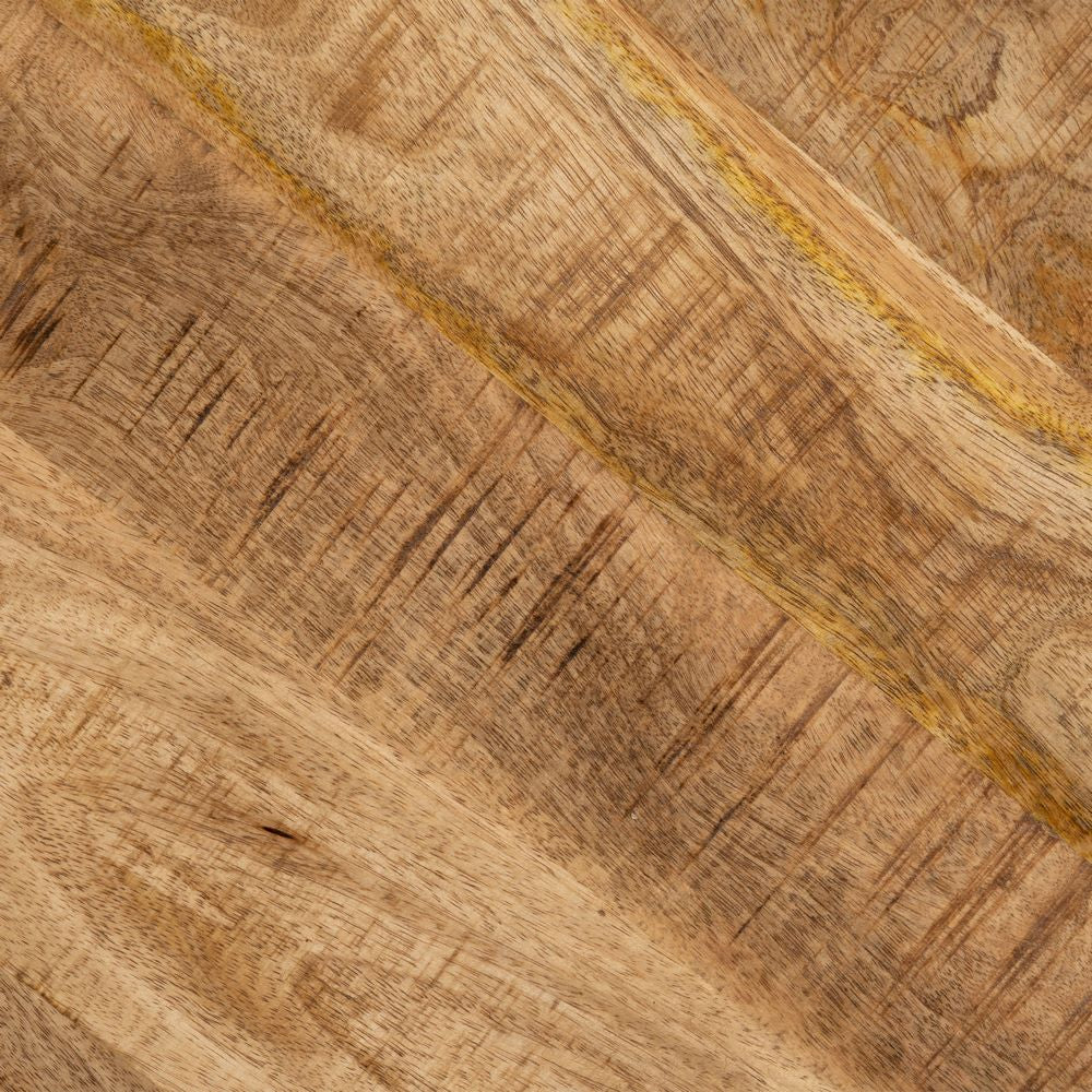 MESA COMEDOR NATURAL-NEGRO MADERA-HIERRO 90 X 90 X 77 CM