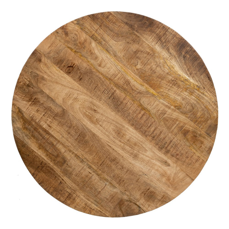 MESA COMEDOR NATURAL-NEGRO MADERA-HIERRO 90 X 90 X 77 CM
