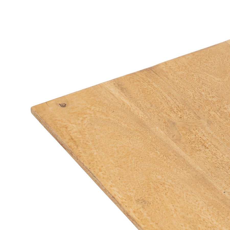MESA CENTRO NATURAL-NEGRO MADERA-HIERRO 80 X 80 X 40 CM